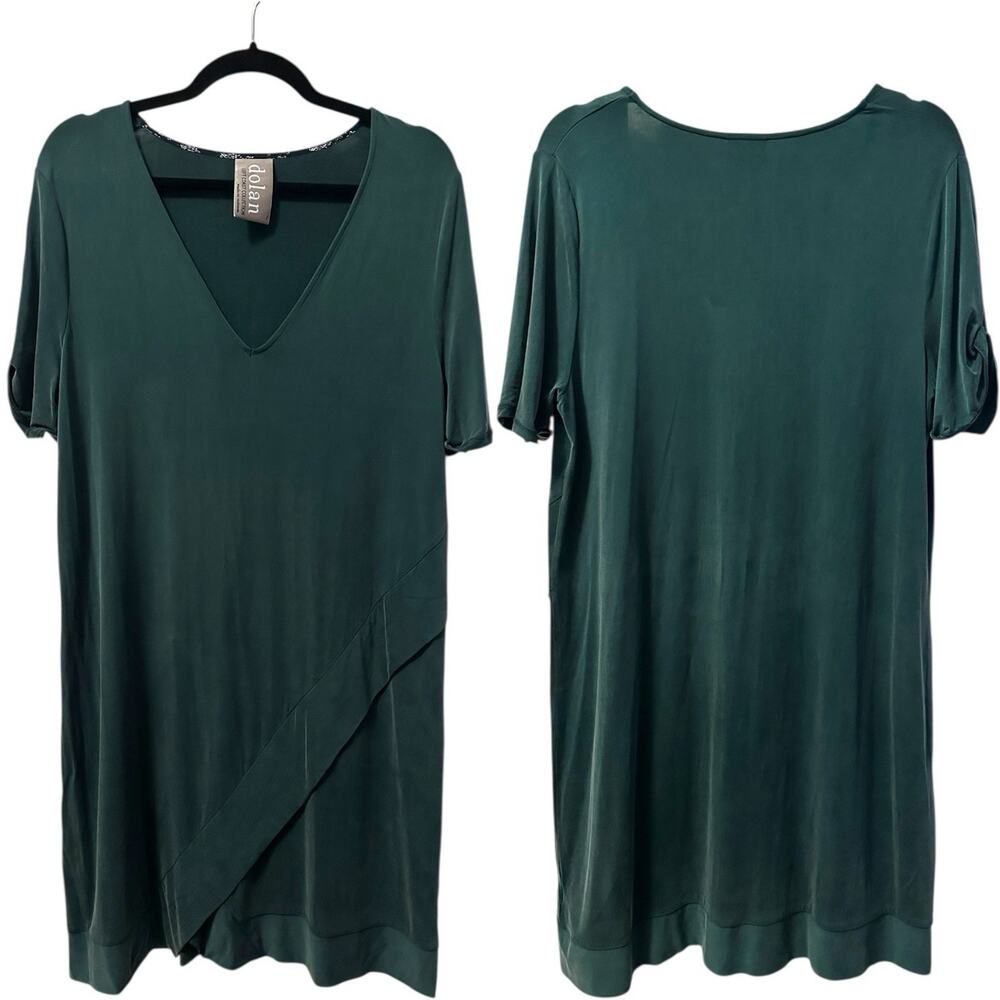 Anthropologie dolan Emerald Green Asymmetrical V-Neck Dress